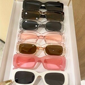 Stylish Women's Sunglasses Set - Black, Pink, Brown, White